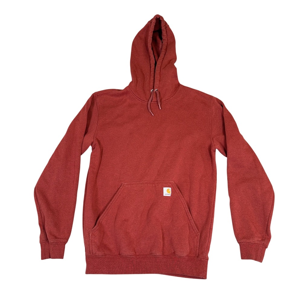 Carhartt Mens K288 R07 Midweight Sleeve Logo Hoodie Rust Red Small Regular